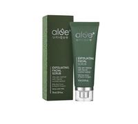 Exfoliante facial exfoliante con polvo de cáscara de nuez y aloe vera, exfoliante de limpieza profunda para una piel suave, limpiador de poros y renovador de la piel, 75 ml