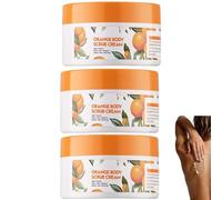 Exfoliante facial y corporal de naranja de 230 g, suave y con infusión de vitamina C, que limpia e hidrata profundamente, deja la piel más suave y tersa, crema exfoliante corporal de naranja. (3PCS)