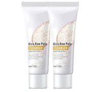 Exfoliante limpiador de arroz, limpiador hidratante con esencia de puré de arroz, leche limpiadora de arroz, limpiador facial limpiador e hidratante con esencia pura de arroz, exfoliante