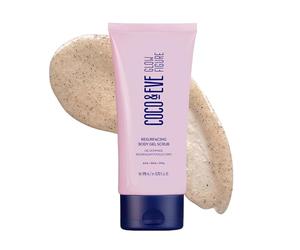 Exfoliante restaurador en gel Coco & Eve con AHA y BHA. Suaviza, ilumina y prepara la piel para el bronceado. Mejora la piel seca, texturizada y el tono desigual. Para piel sensible (170 ml)