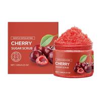 Exfoliante Suave de Azúcar, 120 g/4,23 oz - Cereza, Mora e Higo Verde, apto para todo tipo de piel, con una fórmula hidratante que contiene aceite de coco y manteca de karité.