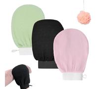 Exfoliating Glove, Cheeky Glow Exfoliating Glove, Deep Body Exfoliator Mitt Dead Skin Remover Shower Scrubbing Gloves Women and Men for Shower (3pcs C)