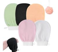 Exfoliating Glove, Cheeky Glow Exfoliating Glove, Deep Body Exfoliator Mitt Dead Skin Remover Shower Scrubbing Gloves Women and Men for Shower (5pcs)