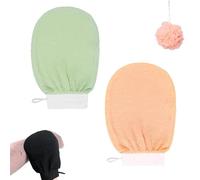 Exfoliating Glove, Cheeky Glow Exfoliating Glove, Deep Body Exfoliator Mitt Dead Skin Remover Shower Scrubbing Gloves Women and Men for Shower (2pcs E)