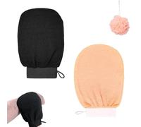 Exfoliating Glove, Cheeky Glow Exfoliating Glove, Deep Body Exfoliator Mitt Dead Skin Remover Shower Scrubbing Gloves Women and Men for Shower (2pcs B)