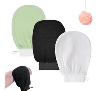 Exfoliating Glove, Cheeky Glow Exfoliating Glove, Deep Body Exfoliator Mitt Dead Skin Remover Shower Scrubbing Gloves Women and Men for Shower (3pcs B)