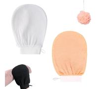 Exfoliating Glove, Cheeky Glow Exfoliating Glove, Deep Body Exfoliator Mitt Dead Skin Remover Shower Scrubbing Gloves Women and Men for Shower (2pcs G)
