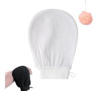 Exfoliating Glove, Cheeky Glow Exfoliating Glove, Deep Body Exfoliator Mitt Dead Skin Remover Shower Scrubbing Gloves Women and Men for Shower (White)