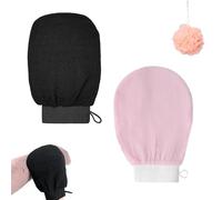 Exfoliating Glove, Cheeky Glow Exfoliating Glove, Deep Body Exfoliator Mitt Dead Skin Remover Shower Scrubbing Gloves Women and Men for Shower (2pcs D)