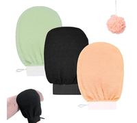 Exfoliating Glove, Cheeky Glow Exfoliating Glove, Deep Body Exfoliator Mitt Dead Skin Remover Shower Scrubbing Gloves Women and Men for Shower (3pcs A)