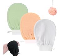 Exfoliating Glove, Cheeky Glow Exfoliating Glove, Deep Body Exfoliator Mitt Dead Skin Remover Shower Scrubbing Gloves Women and Men for Shower (3pcs E)