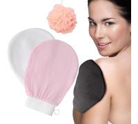 Exfoliating Glove, Silk Exfoliating Mitt, Glove, for Body to Remove Dead Skin and Exfoliating Shower (2Pcs-A)