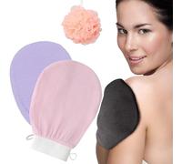 Exfoliating Glove, Silk Exfoliating Mitt, Glove, for Body to Remove Dead Skin and Exfoliating Shower (2Pcs-C)