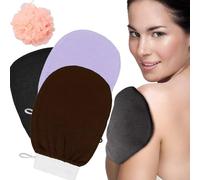 Exfoliating Glove, Silk Exfoliating Mitt, Glove, for Body to Remove Dead Skin and Exfoliating Shower (3Pcs-B)