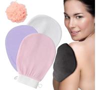 Exfoliating Glove, Silk Exfoliating Mitt, Glove, for Body to Remove Dead Skin and Exfoliating Shower (3Pcs-A)