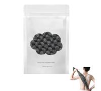 Exfoliating Shower Towel 48" - 2-in-1 Antibacterial Body Scrubber with Dual Textured Sides for Dead Skin Removal, All Skin Types(negro)