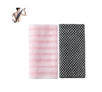 Exfoliating Shower Towel, Scrub Cloth For Body Cleaning, Soft And Durable Wash Cloth Body Towel For Deep Cleaning, Extra Long Body Scrub Cloth for Men Women (Black+Pink)