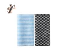 Exfoliating Shower Towel, Scrub Cloth For Body Cleaning, Soft And Durable Wash Cloth Body Towel For Deep Cleaning, Extra Long Body Scrub Cloth for Men Women (Black+Blue)