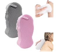 Exfoliating Sponge,Exfoliating Bath Sponge, Super Soft Exfoliating Bath Sponge,Korean Skin Scrubber Sponge,Super Soft Bath Sponge Reusable,Exfoliating Body Sponge (Grey+Pink)