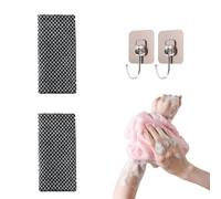 Exfoliating Washcloth Towel 2-Pack/4-Pack (4 Colors) - Dual-Sided Exfoliating Loofah Sponge for Back & Body, Men & Women (2PCS-B)