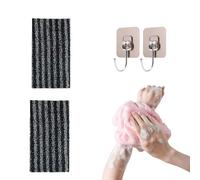 Exfoliating Washcloth Towel 2-Pack/4-Pack (4 Colors) - Dual-Sided Exfoliating Loofah Sponge for Back & Body, Men & Women (2PCS-A)
