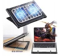 EXG C400 - Almohadilla de refrigeración para ordenador portátil, 2 ventiladores, 6 niveles de inclinación, alimentado por USB, para portátiles de hasta 17 pulgadas, silencioso, 23 dB, ABS y metal