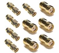 exgoofit SMA Macho a SMA Macho Enchufe Conector 5 Pack + SMA Hembra a SMA Hembra 5 Pack Jack RF coaxial Adaptador Conector