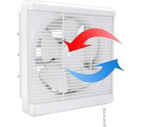 Exhaust Fan 200m/h 25w, Two Way Reversible Wall Mount Fan Air Extractor Silent Ventilation for Bathroom Kitchen Attic Window Garage 6 Inch