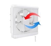 Exhaust Fan 200m/h 25w, Two Way Reversible Wall Mount Fan Air Extractor Silent Ventilation for Bathroom Kitchen Attic Window Garage 6 Inch