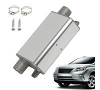 Exhaust Muffler Silencer, Stainless Steel Noise Reducer, Aluminum Alloy Air Heater Accessory, Antirust Build, Universal Fit Design for Parking Truck Auto Air Heater System, 165 mm Silver Black Blue
