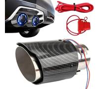 Exhaust Tips, Exhaust Tailpipe with LED Light, Flame Muffler Tip Stylish Design and Strong Construction, Compact Ideal for Car Modification, Outdoor Racing, Daily Commuting