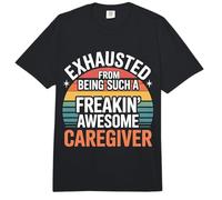 Exhausted from Being An Awesome Caregiver - Comfort Colors Adult Heavyweight T-Shirt
