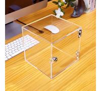 Exhibición de plástico transparente, Vitrina acrílica de una pieza, puerta que se puede abrir con cerradura, varios tamaños, vitrina for encimera(20x10x10cm(8"x4"x4"))