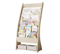 Exhibición Estante de madera for periódicos, revistero oficina, soporte exhibición folletos pie, estante materiales promocionales, estantería almacenamiento Soporte(Blanco)