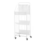 Exhibición Estantería de almacenamiento con soporte for exhibición folletos, revistero metales pie, for periódicos, fácil mover, compartimentos fáciles montar for sala estar Soporte(Blanco)