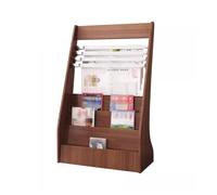 Exhibición Estantería de madera for periódicos oficina, estantería for exhibición materiales promocionales Soporte(Bruin)