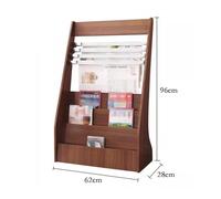 Exhibición Estantería de madera for periódicos oficina, estantería for exhibición materiales promocionales Soporte(Blanco)