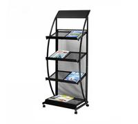 Exhibición Estantería de periódicos pie for venta, estantería vertical for folletos, for, muebles oficina Soporte(Negro)