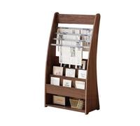 Exhibición Estantería for revistas, periódicos, folletos, información, exhibición Soporte(Walnut)