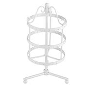 ExhibicióN Giratoria De Los Pendientes De 3 Capas, Soporte De ExhibicióN Giratorio del Metal del Soporte De ExhibicióN del Organizador del Pendiente De 72 Hoyos(Blanco)