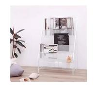 Exhibición Revistero creativo Estante de almacenamiento plegable for oficina hierro Soporte exhibición folletos pie Estantería simple for sala estar Soporte(Blanco)