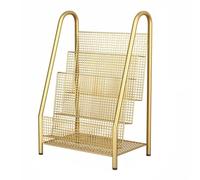 Exhibición Revistero de piso a techo Estantería simple Estante for periódicos Estantes hierro Sala estudio for libros y Almacenamiento en la sala estar Revisteros Soporte(Gold)