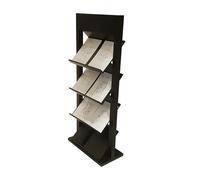 Exhibición Revistero de piso acero inoxidable, expositor planos hospital, estantería for libros, revistero metal Soporte