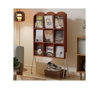 Exhibición Revistero retro de madera maciza, estante lectura for balcón, almacenamiento periódicos francés sencillo, estantería Soporte(Walnut)