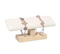 Exhibidor De Pulseras Soporte for presentación de joyería, pulsera madera, collar, brazaletes, estante almacenamiento for reloj, 2 uds Para Pulseras, Collares(A white)