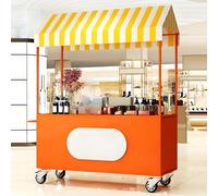 Exhibidores con Toldo para Ferias, Comercial Hot Dogs/Helados Puesto de Comida, quiosco de Comida concesionaria, Mercados Callejeros y Ferias De Artesanía(Orange,100cm/39.3in)