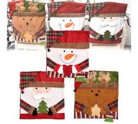 Exhibit Cute Christmas Chair Covers, Christmas Seat Covers for Dining Room Chairs, Washable Xmas Chair Back Covers for Kitchen, Dining, Office, Party (Mix)