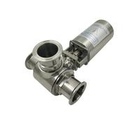 EXHOYAJB Válvula de Bola neumática Tres vías, Tipo T/L, Sanitaria, SS304, con Triple Abrazadera, diámetro Exterior 19 mm a 51(32 T-Type)
