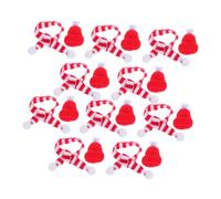 EXHUMKY 10 Juegos Tapa De Decoración De Botella De Vino Bufanda De Punto para Muñecas Mini Sombrero para Manualidades Navideñas Bufanda De Navidad para Muñecas Mini Hilo