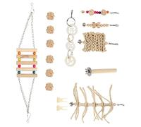 EXHUMKY 15 Piezas Juguetes para Aves Columpios y Accesorios Interactivos para Periquitos y Material Seguro para Masticar y para Mascotas Pequeñas